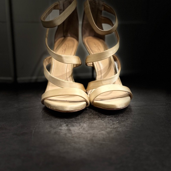 Elegant Gold Strappy Heels - Picture 1 of 7